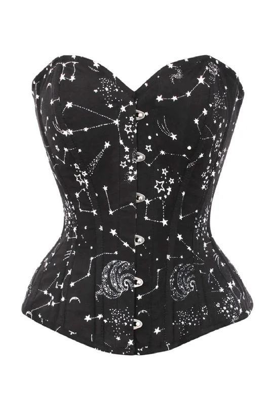 Astronomy Black Overbust Cotton Corset