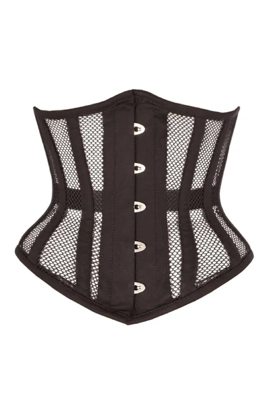 Black Mesh Fronted Underbust