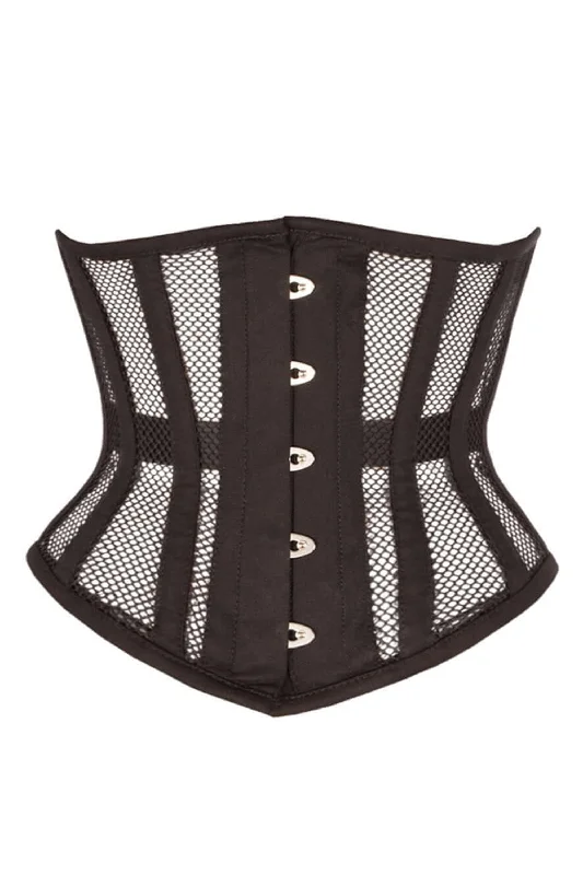 Black Mesh Waspie Underbust