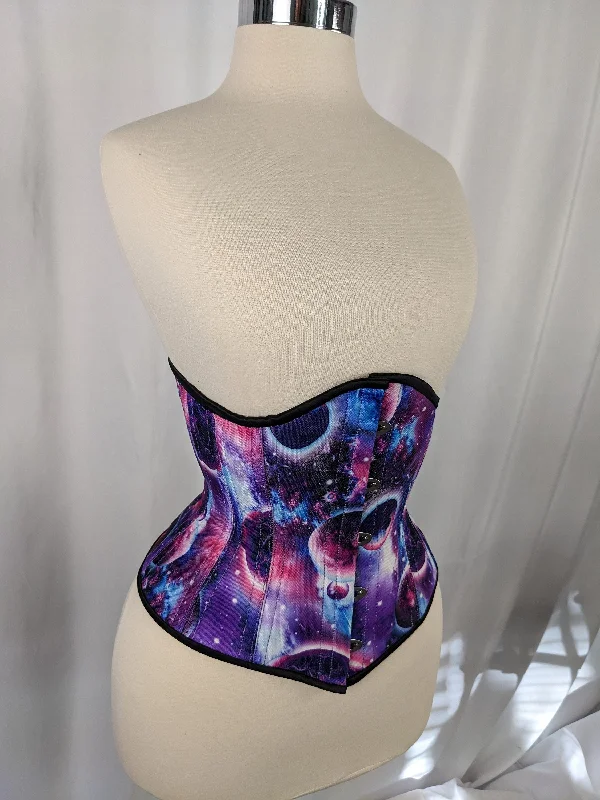 Cosmic Space Print Steel Boned Mid Hip Underbust Corset