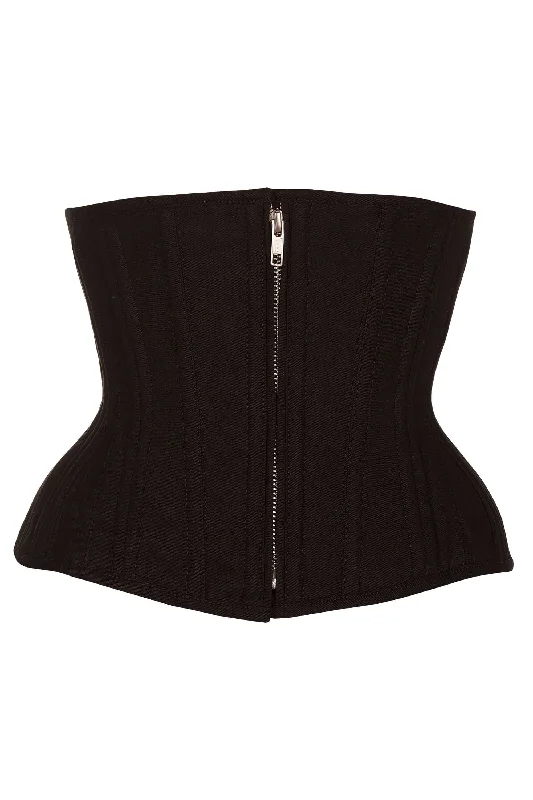 Cotton Black Waist Training Corset with Zip