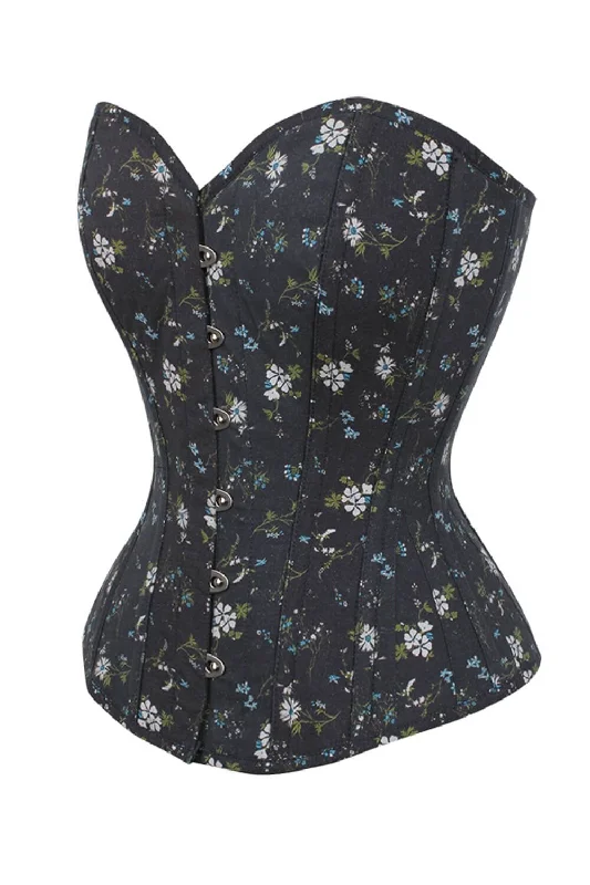 Ditsy Floral Printed Cotton Overbust Corset