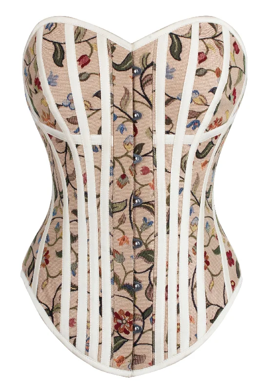 Historically Inspired Floral Print Overbust Corset