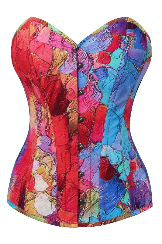 Kaleidoscopic Exposed Petal Overbust Corset