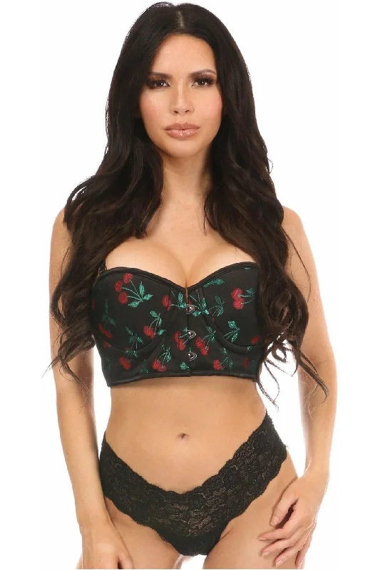 Lavish Cherry Brocade Underwire Short Bustier