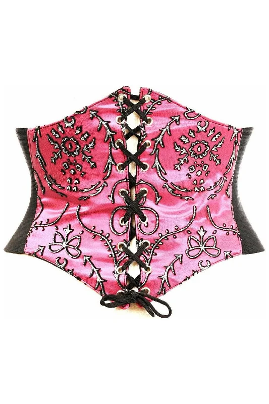 Lavish Fuchsia Embroidered Corset Belt Cincher