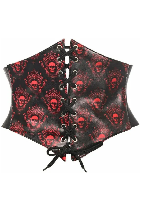 Lavish Red Gothic Lace-Up Corset Belt Cincher