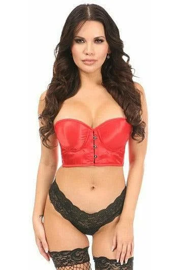 Lavish Red Satin Underwire Short Bustier