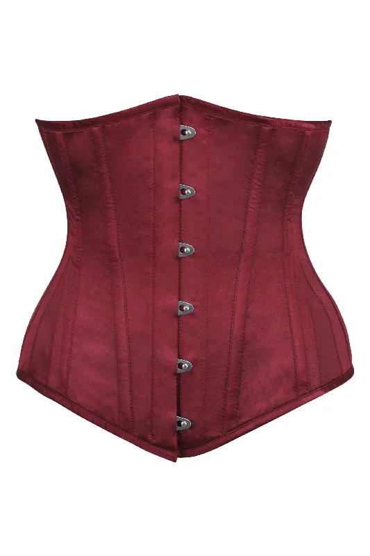 Long Burgundy Underbust Waist Taming Corset