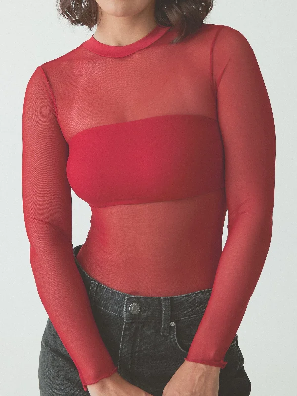 Mesh Bandeau Long Sleeve Bramisuit