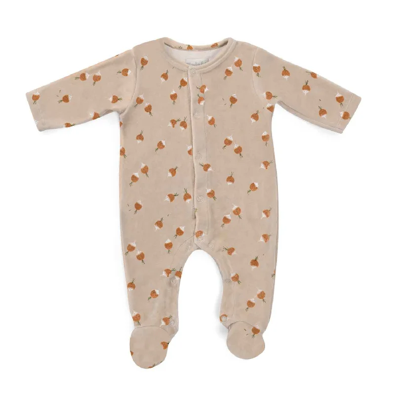 Moulin Roty Trois Petits Lapins Radish Pattern Sleepsuit Beige