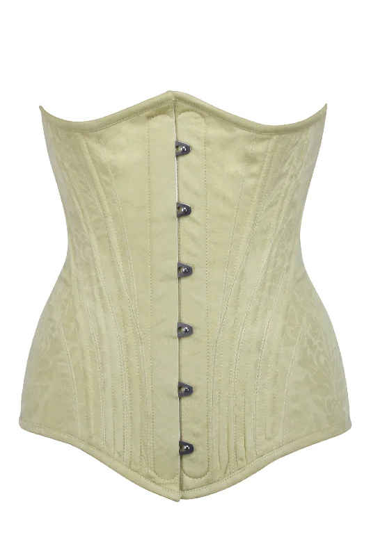 Pastel Brocade Longline Underbust Corset with Hip Panels