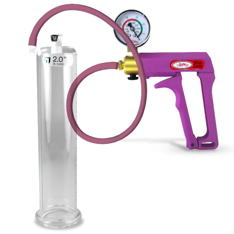 Penis Pump MAXI Handle with Gauge, Premium Hose | 9" or 12" Length, 1.35"-5.0" Diameter