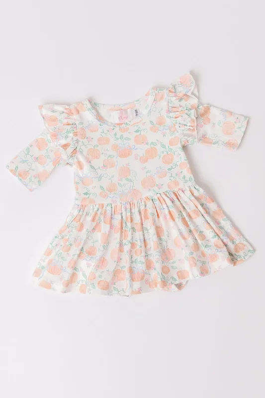 Pretty Pumpkins Twirl Flutter Bodysuit