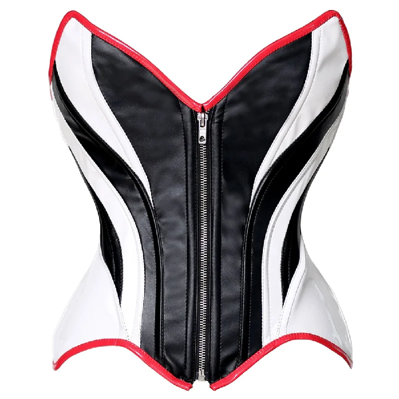 Seduce in this killer front zip corset