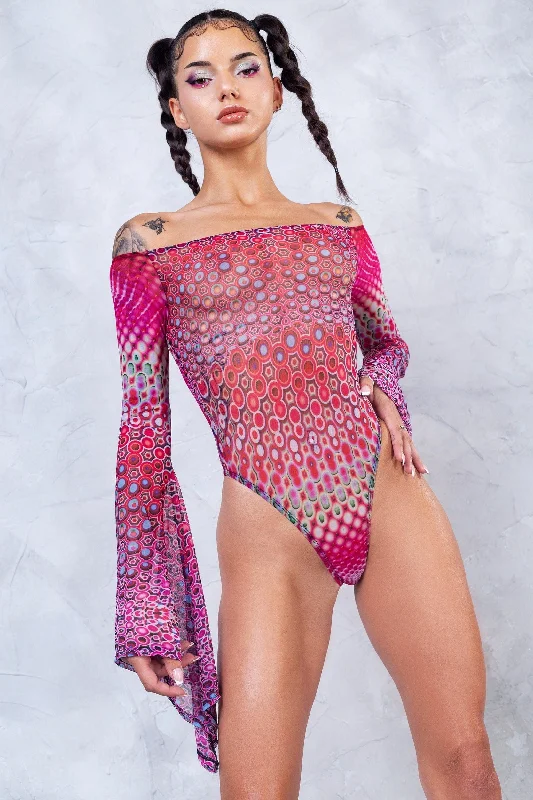 Stardust Bell sleeve Mesh Bodysuit