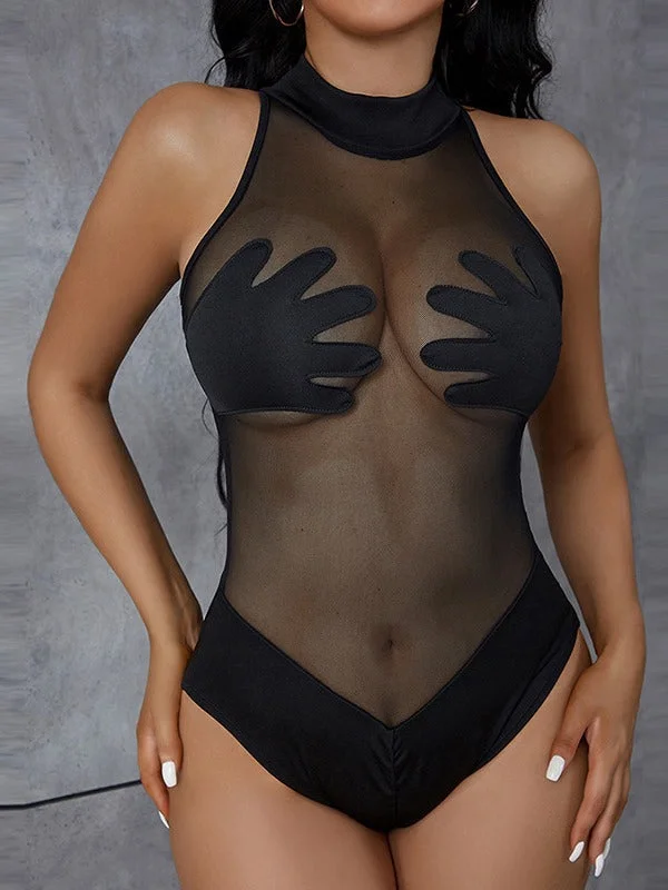 ZASUWA Female Sexy Mesh Bodysuit