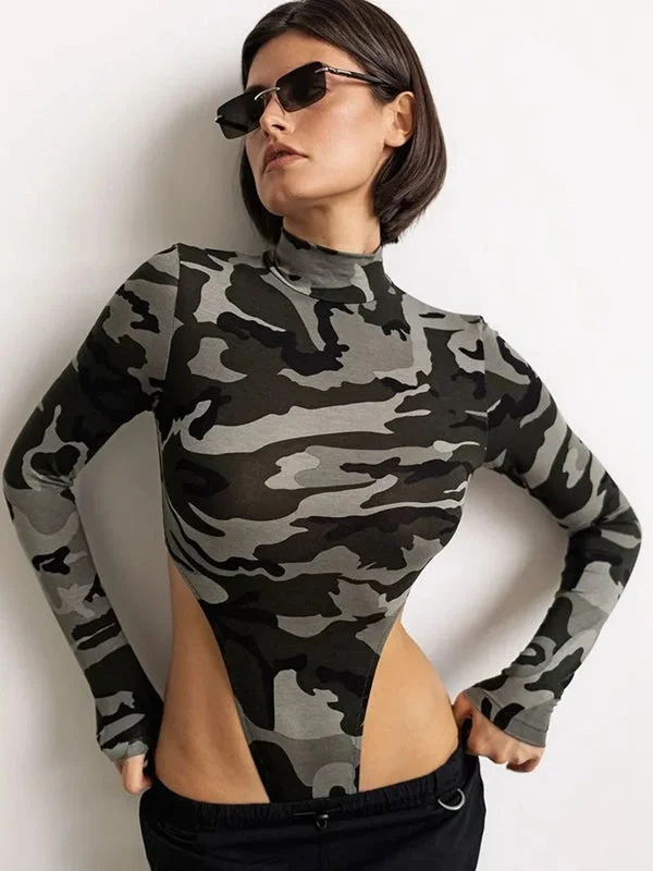 ZASUWA Female Sexy Camouflage Bodysuit