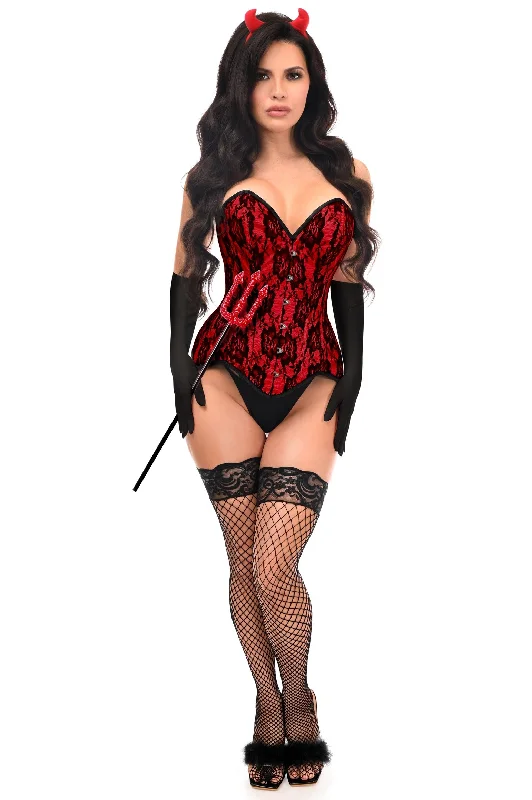 Top Drawer 4 PC Premium Devil Corset Costume