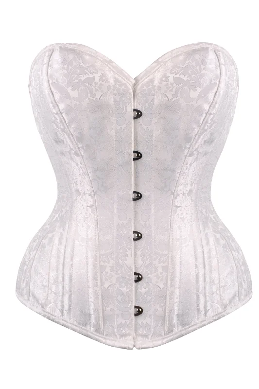 White Brocade Expert Waist Training Corset