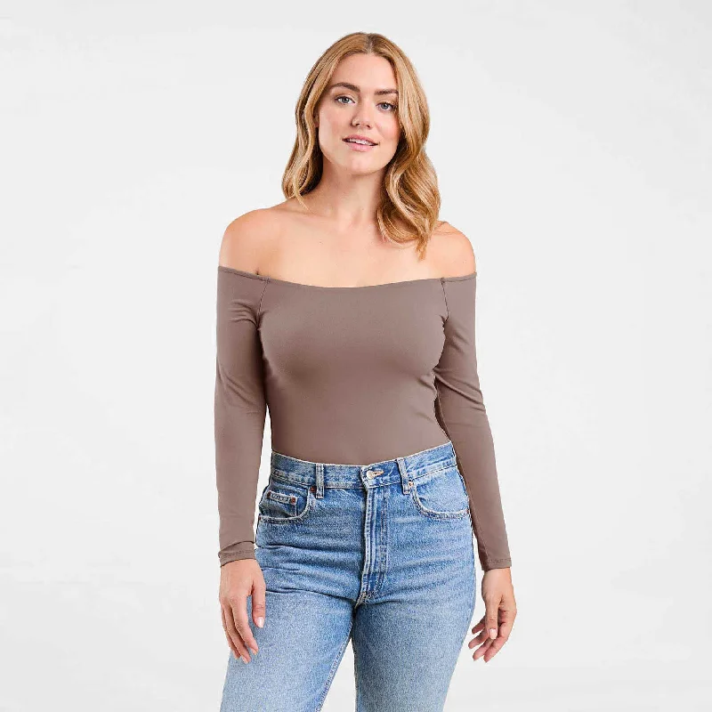 Off The Shoulder Bodysuit | Mocha