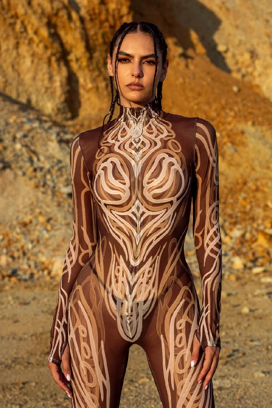 Wood Shell Mesh Costume