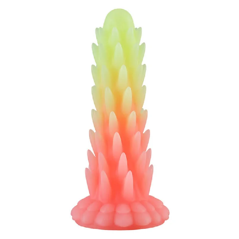 Burr - 9 Inch Spiked Dildo - Glow In The Dark Dildo - Silicone Dildo