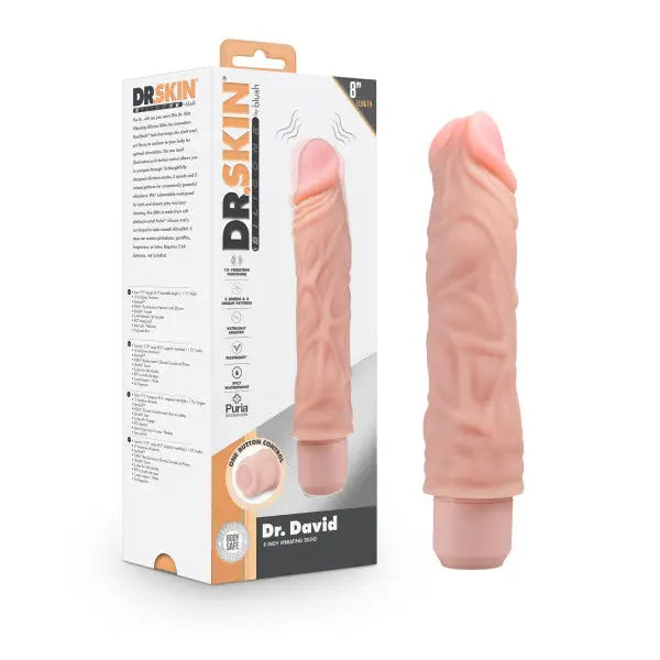 Blush Dr. Skin Silicone Dr. David 8 In Vibrating Dildo