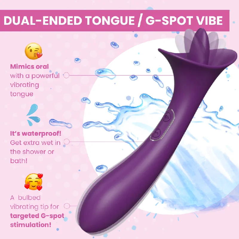 Dual Ended Flickering Tongue Vibrator