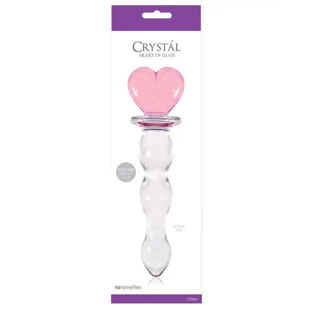 Crystal Heart of Glass 6 in. Glass Dildo Pink/Clear