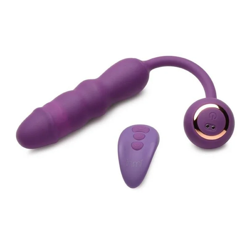 Inmi Thrust Thumper Rechargeable Silicone Vibrator with Remote Control - Purple