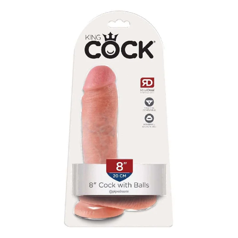 King Cock 8" Cock with Balls - Flesh