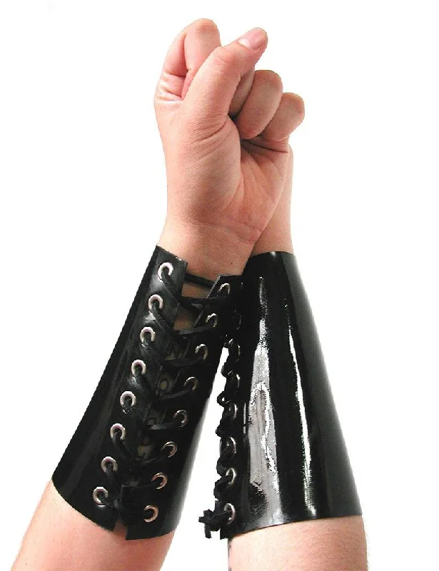 Lace Up Rubber Gauntlets