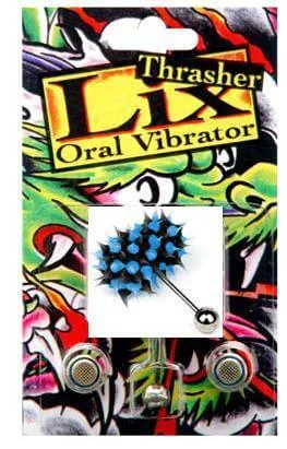 Lix Thrasher Oral Vibrator - Blue | Vibrating Tongue Ring for Oral Pleasure