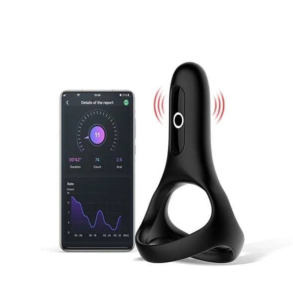 Magic Motion - Magic Rise Smart App-Controlled Wearable Silicone Cock Ring (Black)