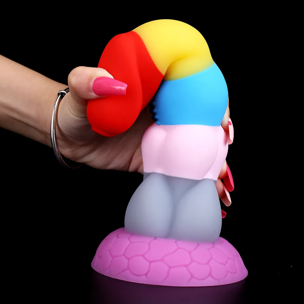 Multicolor Dildo for Anal Realistic Dildo with Suction Cup G-Spot Massage Anal Plug Huge Dragon Dildo Female Colourful Sex Toys