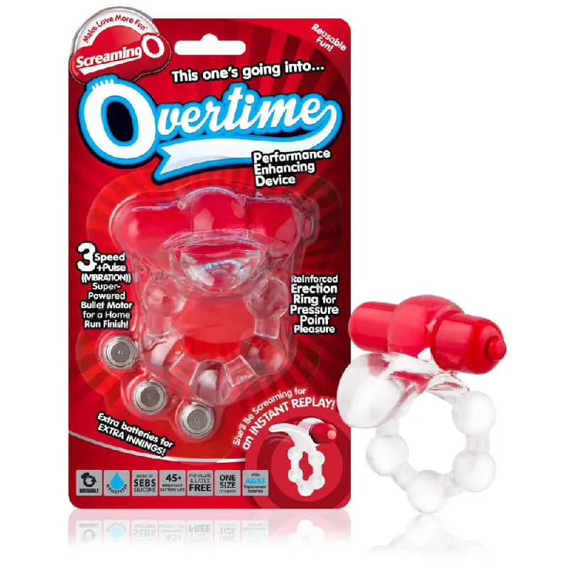 Overtime Vibrating Erection Ring Red