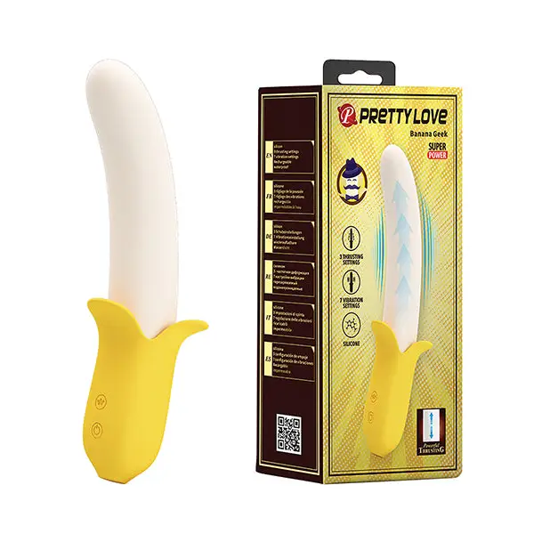 Pretty Love Banana Geek Thrusting Vibrator - Yellow