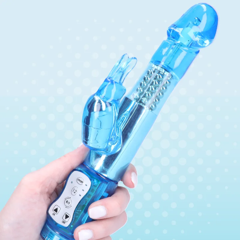 Rabbit Vibrator With 5 Rows Of Rotating Beads