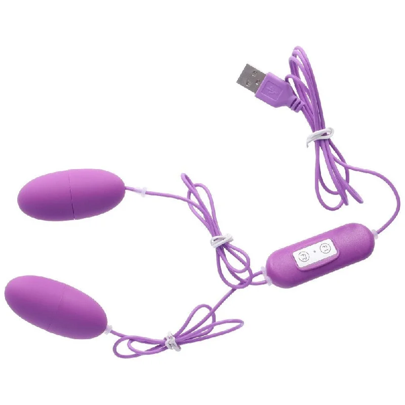 USB Powered Double Vibrating Bullet in Purple