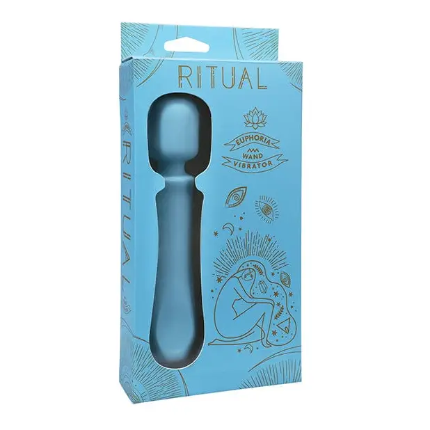 Ritual Euphoria Rechargeable Silicone Wand Vibe - Blue