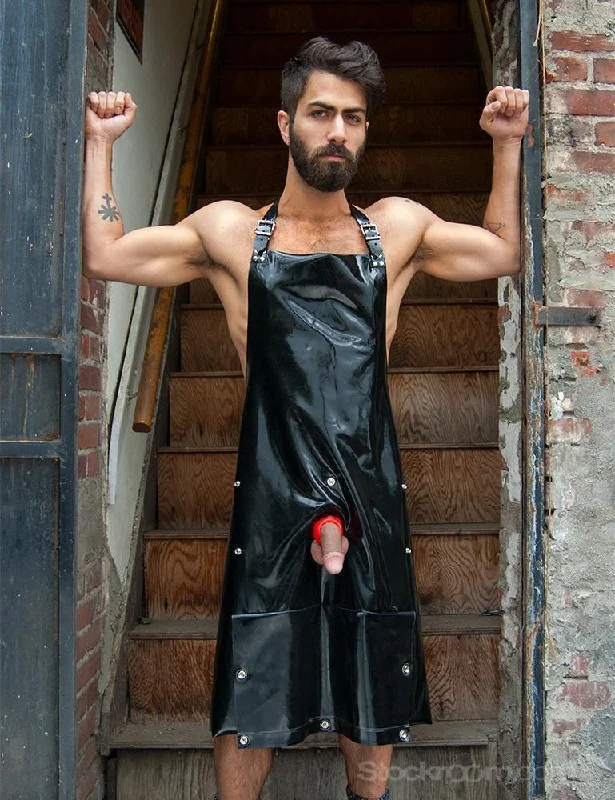 Rubber Apron with Cockhole and Pocket