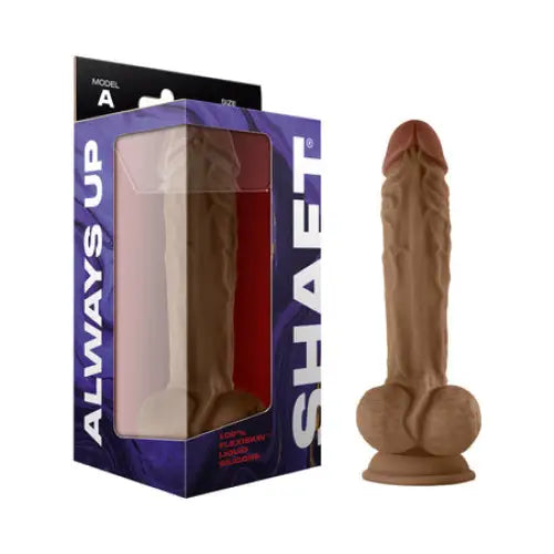 Shaft Model A Liquid Silicone 10.5 in. Dildo with Balls Oak