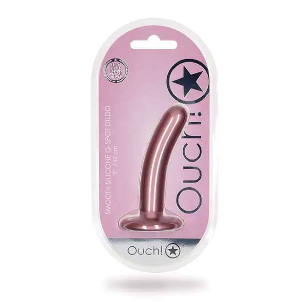 Shots Ouch! Smooth Silicone 5 in. G-Spot Dildo Rose Gold