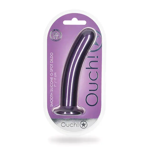 Shots Ouch! Smooth Silicone 7 in. G-Spot Dildo Rose Gold