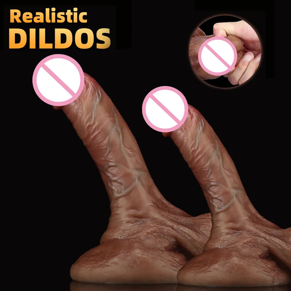 Silicone Realistic Dildo Soft Huge Penis with Suction Cup Flexible G-spot Sex Toys for Woman Lesbian Strapon Female Masturbation