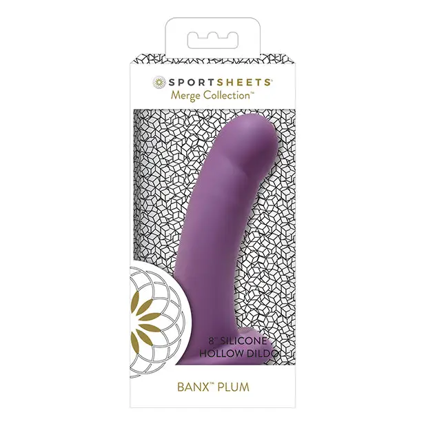 Sportsheets Merge Collection Banx 8 in. Silicone Hollow Dildo Plum