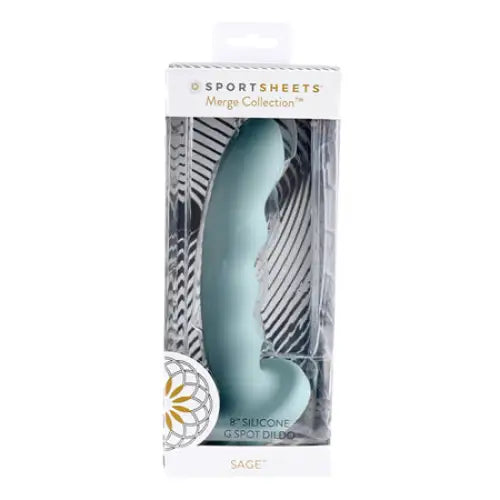 Sportsheets Merge Collection Sage 8 in. Silicone G-Spot Dildo with Suction Cup Green