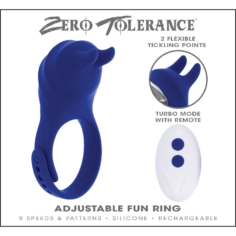 Zero Tolerance - Adjustable Fun Ring Remote Control Cock Ring (Blue)