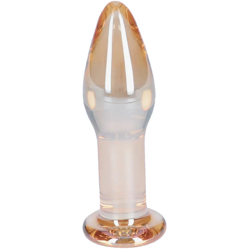 Amber Tapered Glass Anal Plug